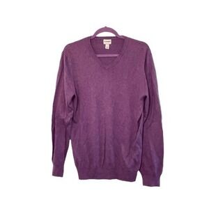 Y2K Old Navy Sweater Purple Blue Knit Long Sleeve V-neck Pull-Over M